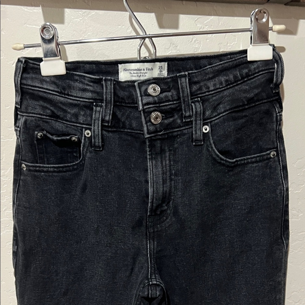 Abercrombie & Fitch Charcoal High Rise Jeans - Picture 3 of 5